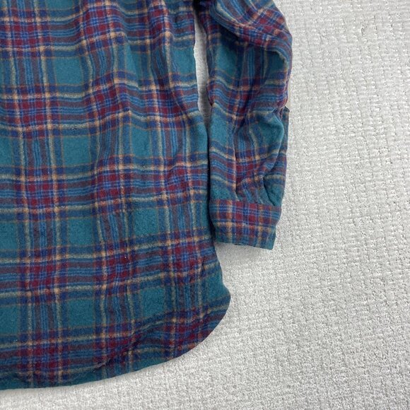 Vtg Pendleton Shirt Mens Large Plaid Wool Flannel USA Elbow Pads Wool Read* - Picture 15 of 16